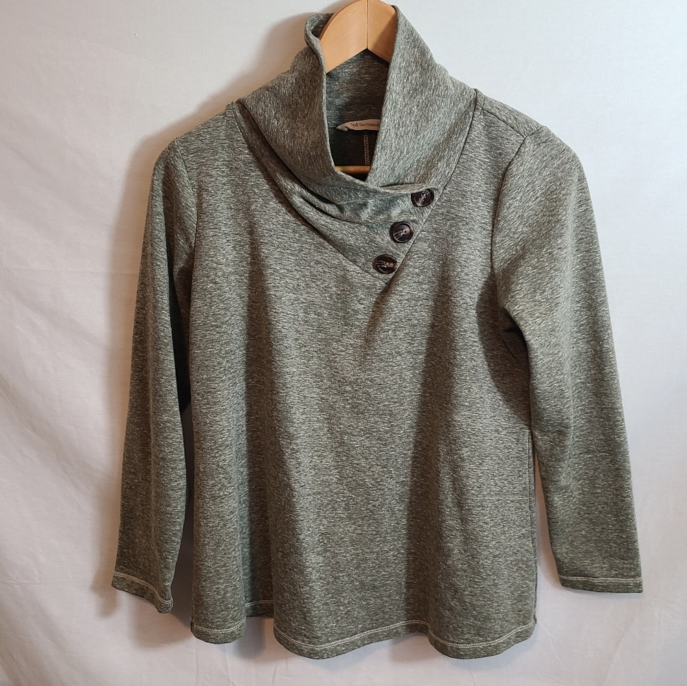 Soft Surroundings Brinley Green Pullover Top